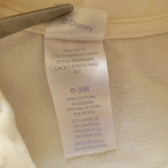 2009 Disney Baby Girl's My First Christmas Fleece Footie Pajama, Size 0-3mo - Picture 7 of 8